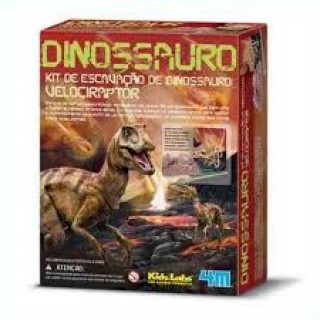 Velociraptor, Kit de Escavação, Brinquedo Educativo 4m