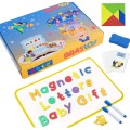 Brinquedo Alfabetização Montessori Letras Magnéticas, Números, Tangram 171pcs