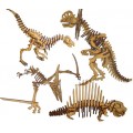 MDF-Combo4 dinossauros Kit Montagem + de 120 pcs Dimeterodon Pterodactilo Dilofossauro