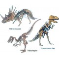 Lote com 12 un do Quebra Cabeça 3D Dinossauro Velociraptor - 41