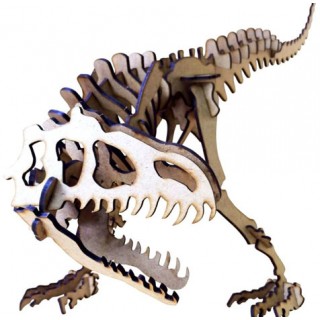 Dinossauro Alaossauro p/ montar, Quebra-Cabeça 3D, 48 peças, Brinquedo e decoração MDF