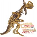 Dinossauro Dilofossauro p/ montar, Quebra-Cabeça 3D, 40 peças, Brinquedo e decoração MDF