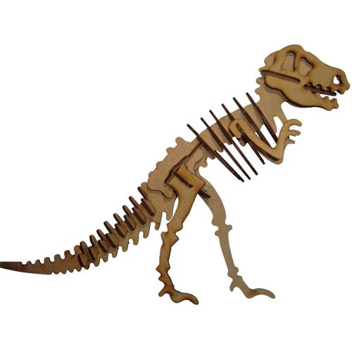 Dinossauro T-Rex p/ montar, Quebra-Cabeça 3D, 27 peças, Brinquedo e  decoração MDF