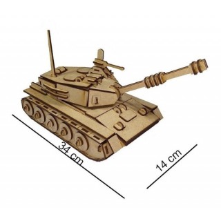 Tanque de Guerra para montar, Quebra-Cabeça 3D, Brinquedo MDF 34x14x10cm