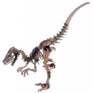 Velociraptor Dinossauro p/ montar, Quebra-Cabeça 3D, 41 peças, Brinquedo e decoração MDF