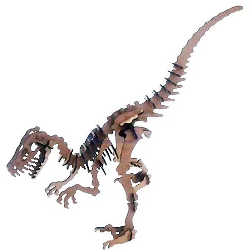 Lote com 12 un do Quebra Cabeça 3D Dinossauro Velociraptor - 41