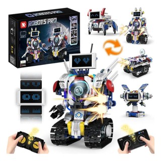 5x1 Robô controle remoto, Kit Robótica Programavel 603 pcs 8+ Kit STEM DIY