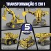 Escavadeira Caminhão Robô 5x1 projetos STEM Controle 555pcs