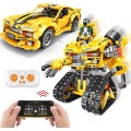 Robô Transformers Bumblebee Controle Remoto 2x1 901pcs Programavel