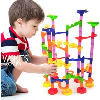 Corrida de Bolinhas, Circuito Labirinto Brinquedo Montar 105pcs DIY  Marble Run SEM CAIXA