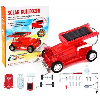 Carrinho Escavadeira Energia Solar de Montar, Brinquedo STEM + Manual Educativo 7+