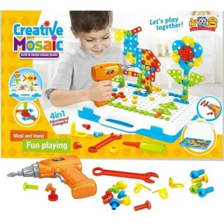 Kit Robótica Infantil STEM 237pcs parafusadeira plastica