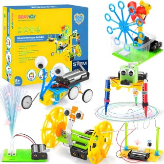 Robotica Simples Combo Desenhista, Bolhas, Motor, Buzz Wire, Robô STEM