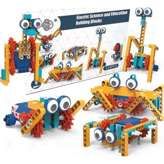 Kids Robótica Infantil Fundamental 1 Motor STEM Robôs Veículos Criaturas 116pçs