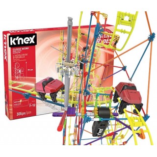 Montanha Russa Knex ClockWork c/ Elevador Motorizado, 79cm altura, Kit Robótica 305 pcs