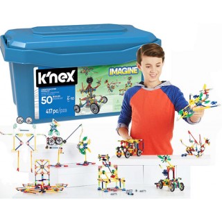 K'NEX 417 peças, Kit construções 50 ideias projeto, Robótica Estrutural, 5+ STEM