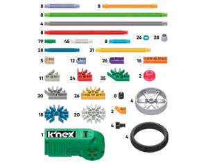 KNEX 50 Modelos, Kit Robótica Estrutural com Motor 529 peças STEAM