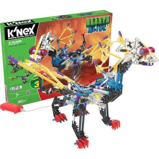 KNEX 362 peças, Kit Robótica, 3in1 Dragão Dinossauro X-Flame Motorizado p/ Montar STEM
