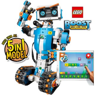 Robótica Kit LEGO Boost Programável via Tablet, 5 em 1: Robô, Tanque, Guitarra, 847 pçs, 7+