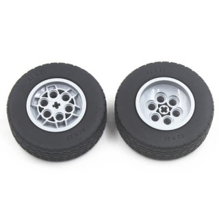 Rodas com Pneu 62.4x20mm replica compatível c/ 32019, 86652 (PACK 2 RODAS)