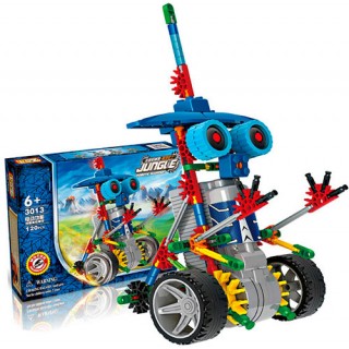 Robô com Rodas 120 pçs, Kit de Robótica Infantil Educativo Motorizado p/ Montar STEM 6+