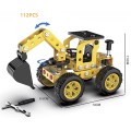 Carrinho Trator Escavadeira 112pcs Kit de Montagem STEM