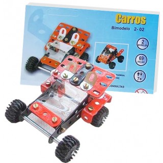 Carro Bimodelo, Kit Robótica 2 modelos, Brinquedo Metálico Montagem 69 peças