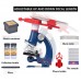 Microscópio Infantil LED 100X 400X e 1200X c/ suporte p/ celular 8+ Manual Educativo com 9 experimentos
