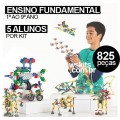 Kit Implementação Robótica Estrutural STEM 5 alunos por kit 825 pçs Fundamental 1 ao 9