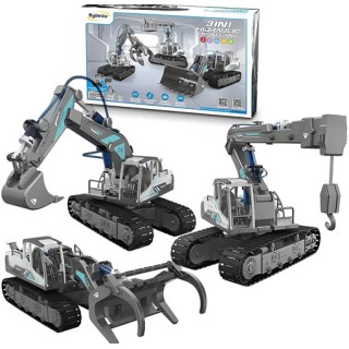 Guindaste Escavadeira Hidráulico Energia da água 3x1 STEM 168pcs 8+